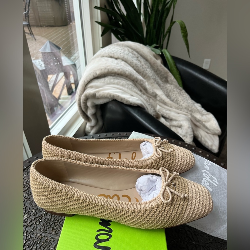 SAM EDELMAN MADISON CROCHET BALLET FLATS IN SUMMER SAND 8 - Picture 4 of 8
